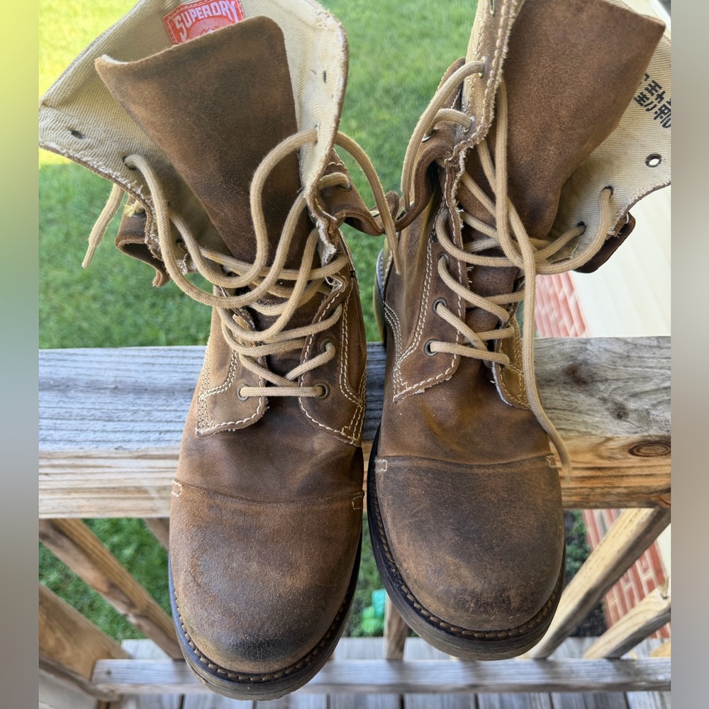 Men's Superdry distreessd combat boots size 11